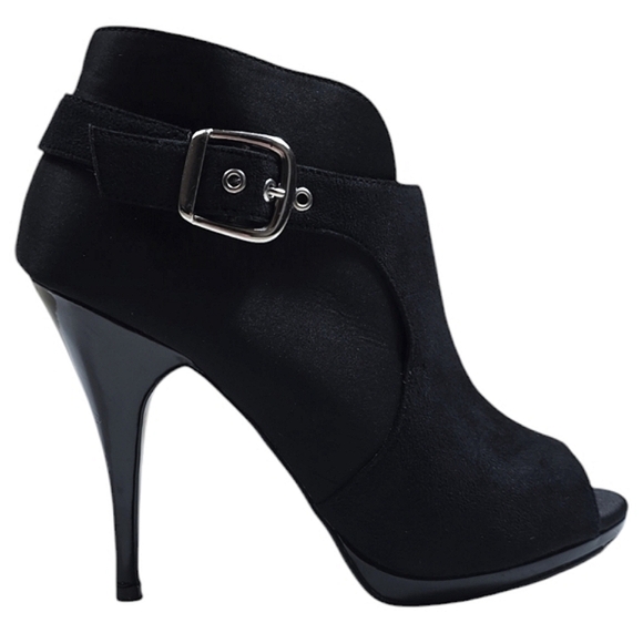 Bakers Black Heels with High Stiletto and Peep-Toe Design - Picture 2 of 11